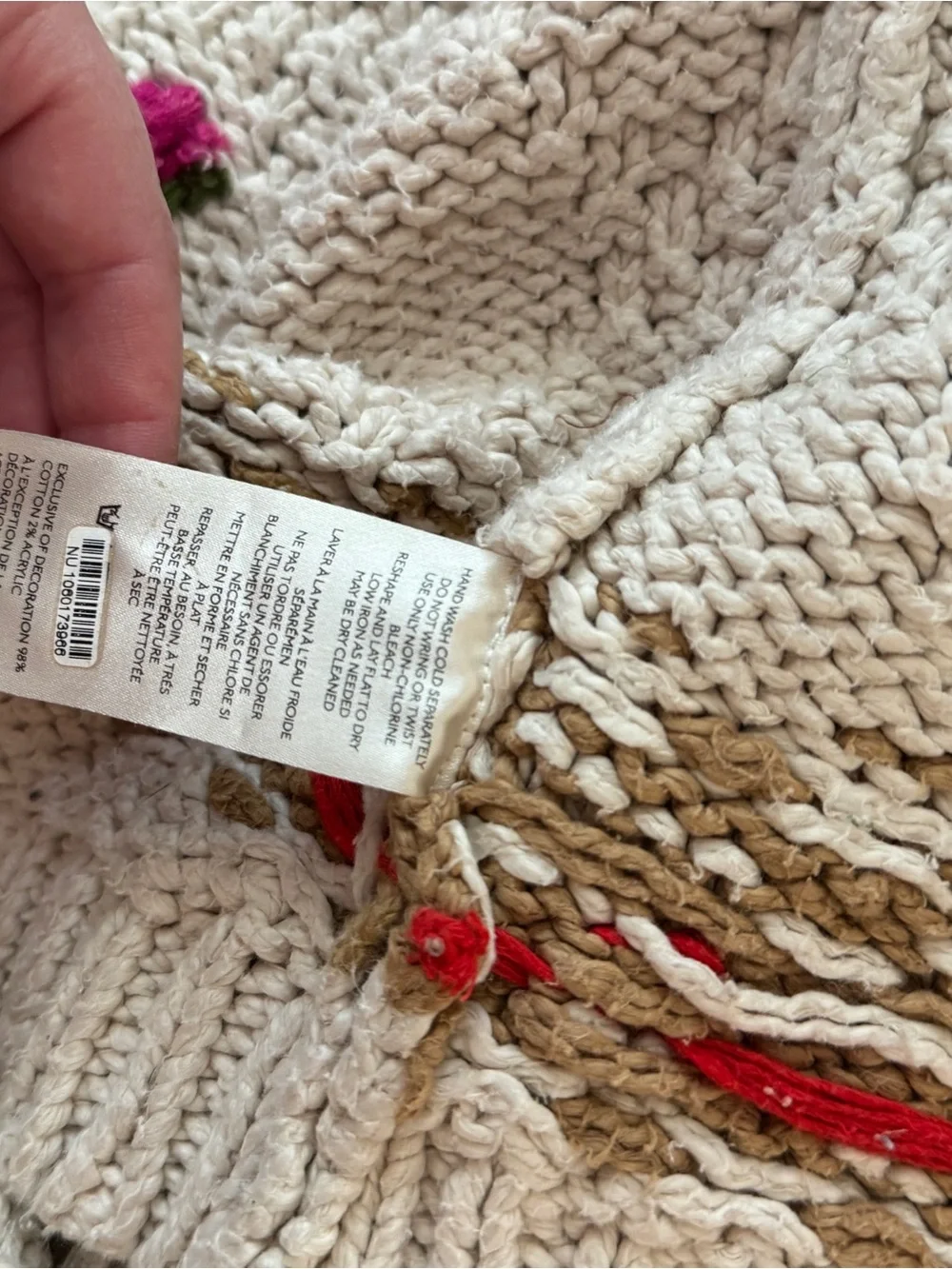 Free People Rosebud Cardi Teddy Jacket with Floral Embroidery